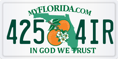 FL license plate 4254IR