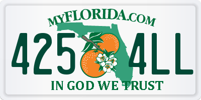 FL license plate 4254LL