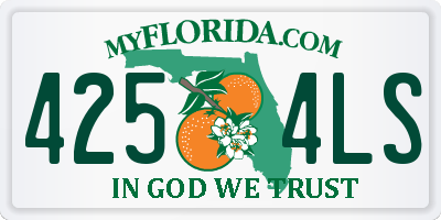 FL license plate 4254LS