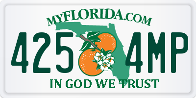 FL license plate 4254MP