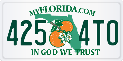 FL license plate 4254TO