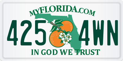 FL license plate 4254WN