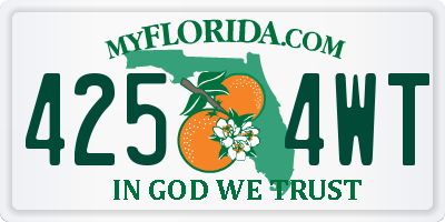 FL license plate 4254WT