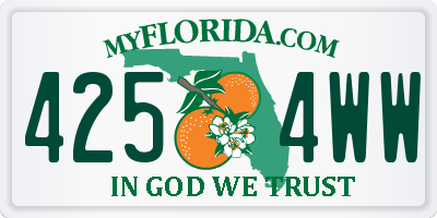 FL license plate 4254WW