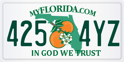FL license plate 4254YZ