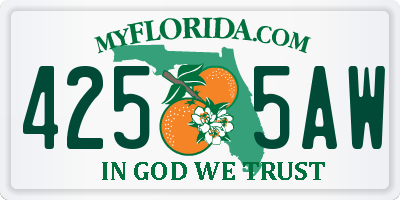 FL license plate 4255AW