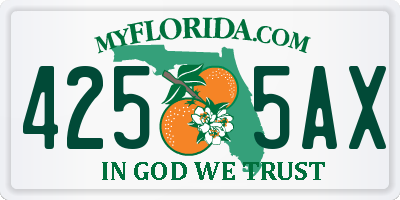 FL license plate 4255AX