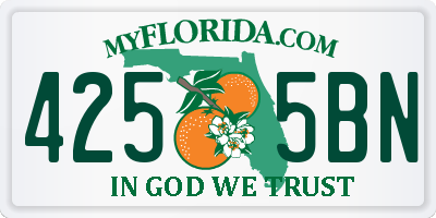 FL license plate 4255BN