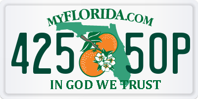 FL license plate 4255OP