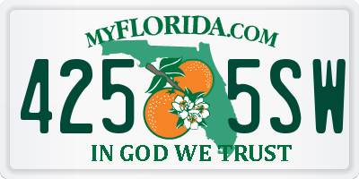 FL license plate 4255SW