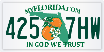 FL license plate 4257HW