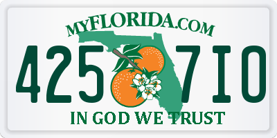 FL license plate 4257IO