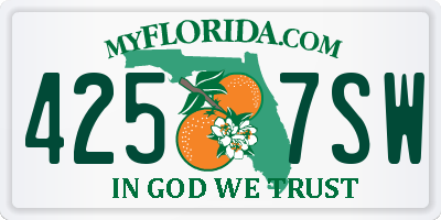 FL license plate 4257SW