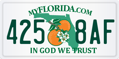 FL license plate 4258AF