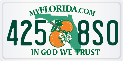 FL license plate 4258SO