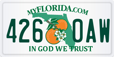 FL license plate 4260AW