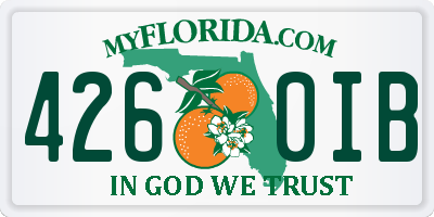 FL license plate 4260IB