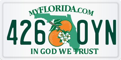 FL license plate 4260YN