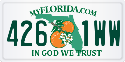 FL license plate 4261WW