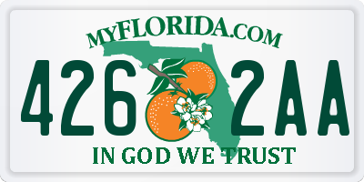 FL license plate 4262AA