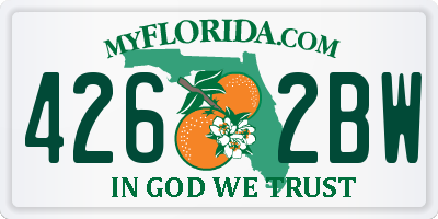 FL license plate 4262BW