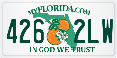 FL license plate 4262LW