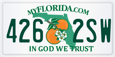 FL license plate 4262SW