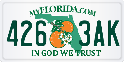 FL license plate 4263AK