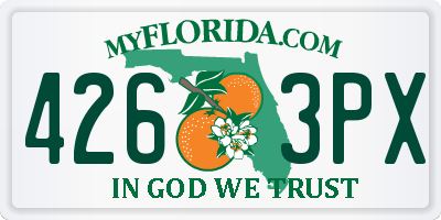 FL license plate 4263PX