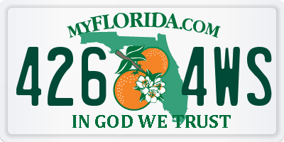 FL license plate 4264WS