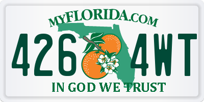 FL license plate 4264WT