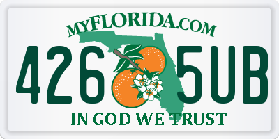 FL license plate 4265UB