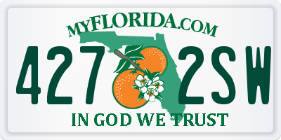 FL license plate 4272SW
