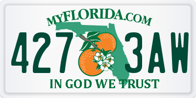 FL license plate 4273AW