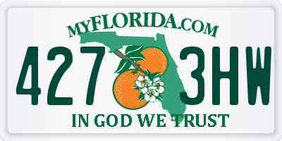 FL license plate 4273HW