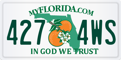 FL license plate 4274WS