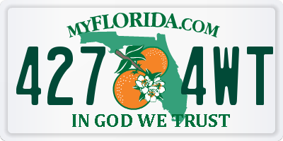 FL license plate 4274WT