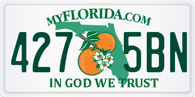 FL license plate 4275BN