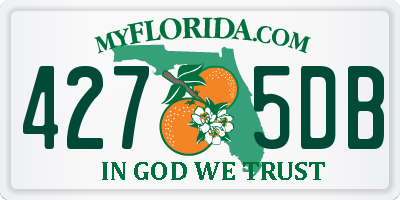 FL license plate 4275DB