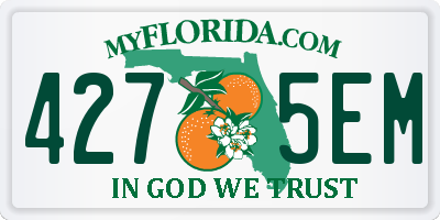 FL license plate 4275EM