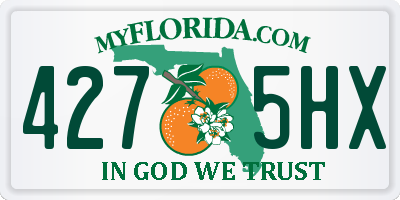FL license plate 4275HX