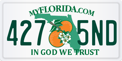 FL license plate 4275ND