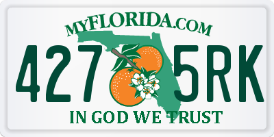 FL license plate 4275RK