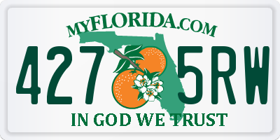 FL license plate 4275RW