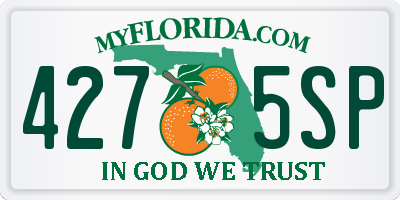FL license plate 4275SP