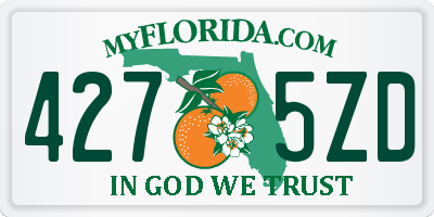 FL license plate 4275ZD