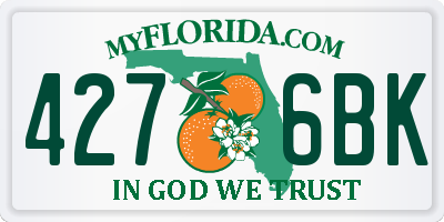 FL license plate 4276BK