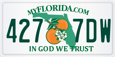 FL license plate 4277DW