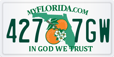 FL license plate 4277GW