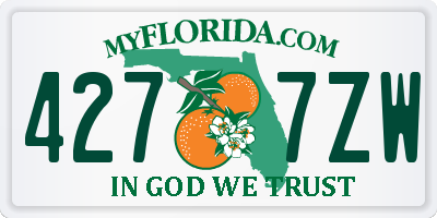 FL license plate 4277ZW